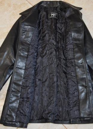 Брендовая кожаная утепленная куртка с поясом и карманами reportage r.g.a. италия этикетка6 фото