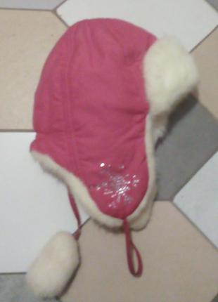 Шапка ушанка зимняя для девочки