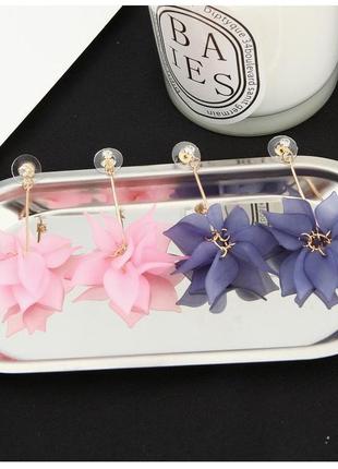 Жіночі сережки гвоздики "квіточки" рожеві5 фото