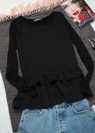Черная блуза с рюшами м размер 38 orsay1 фото