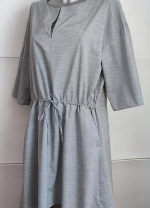 Сукня cos сірого кольору з кишенями8 фото