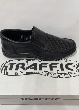 41,42,43,44,45 мужские кожаные туфли traffic (траффик) прошитые черные2 фото