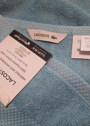 Большое мягкое банное полотенце lacoste. оригинал. размер 76х137см6 фото