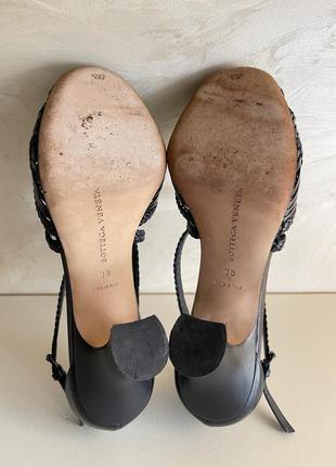 Кожаные плетёные туфли сандали бренд  bottega venetta оригинал6 фото