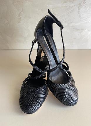 Кожаные плетёные туфли сандали бренд  bottega venetta оригинал4 фото