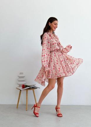 Шифоновое платье с цветочным принтом5 фото