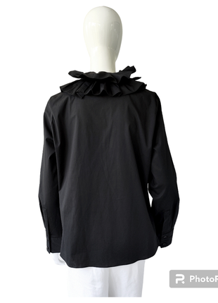 ♥️1+1=3♥️ zara жіноча сорочка із бавовняного попліну з рюшами9 фото