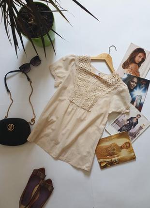 Летняя хлопковая телесная рубашка h&m