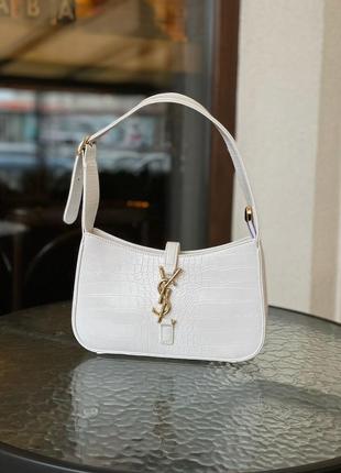 Сумка в стиле yves saint laurent hobo white croco7 фото