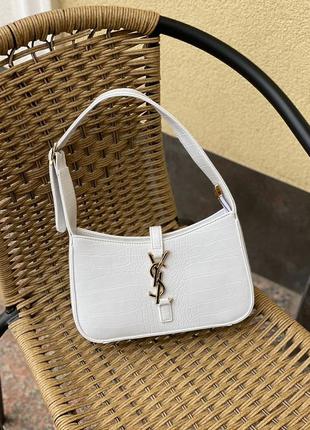 Сумка в стиле yves saint laurent hobo white croco8 фото