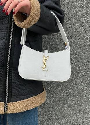 Сумка в стиле yves saint laurent hobo white croco2 фото