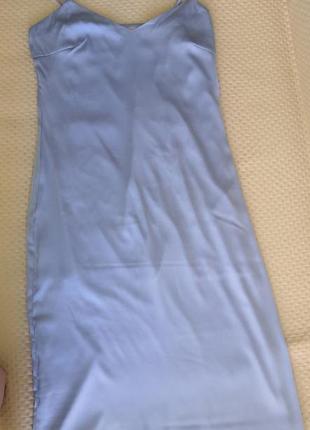 Шовкове плаття міді блакитне розмір s