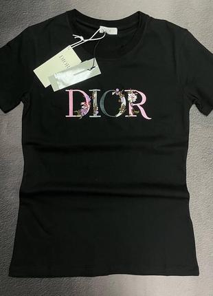 💜є наложка💜жіноча футболка "christian dior"💜lux якість💜гарно тягнеться6 фото
