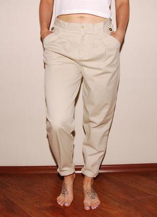 Симпатичные бежевые брюки women's secret с высокой посадкой, размер м/38-402 фото