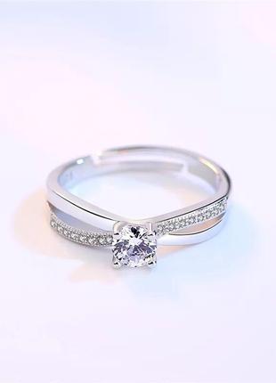 Нежное кольцо с камнем, кольцо с камушком, колечко с камушками, подарок, украшение, серебро3 фото