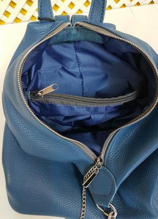 Рюкзак женский натуральная кожа, синий флотар 17695 фото