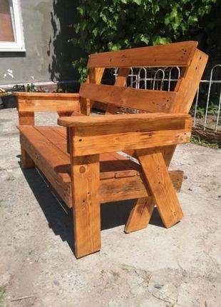Комплект садовой мебели, стол и две лавочки/кресла4 фото