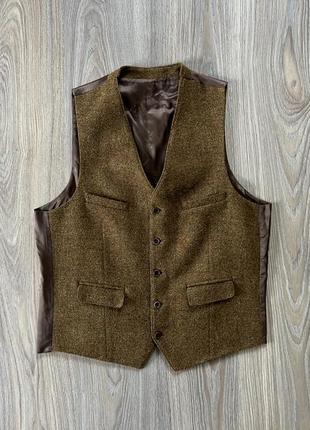 Чоловічий класичний вовняний жилет harris tweed