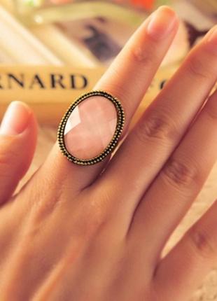 Большое кольцо розовое и белое2 фото