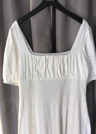 Біле плаття максі з вишивкою рішельє asos design uk 16 3шт9 фото