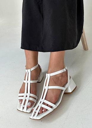 ‼️ знижка ‼️ білі босоніжки з натуральної шкіри