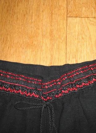 Перезагружены🐞🐞 esmara легкі гарні шорти жіночі льон з оздобленням чорні 42-44🐞🐞5 фото