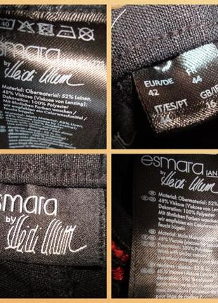 Перезагружены🐞🐞 esmara легкі гарні шорти жіночі льон з оздобленням чорні 42-44🐞🐞6 фото