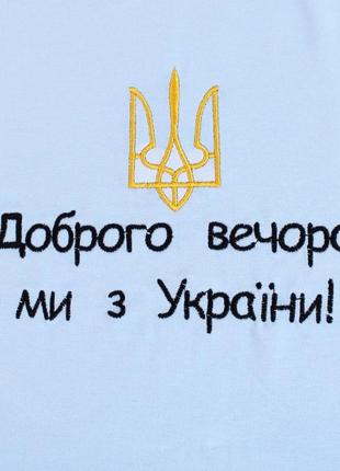 Футболка дитяча патріотична з вишивкою доброго вечора, ми з україни2 фото