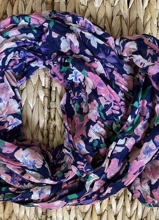 Хлопковый шарф с цветочным принтом2 фото