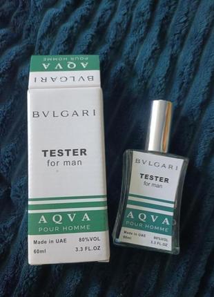 Мужской тестер, супер аромат bvlgari aqua pour homme60ml
