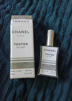 Чоловічий тестер chanel allure homme sport 60ml