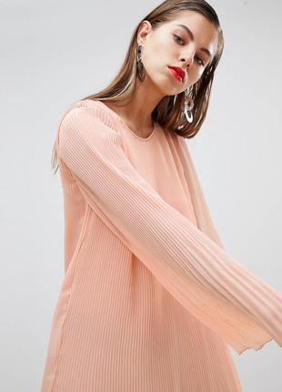 Розовое плиссированное платье мини а-силуэта y.a.s тон3 фото