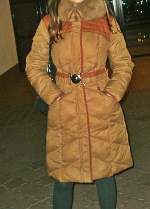 Куртка пуховик пальто длинный зимняя осень3 фото