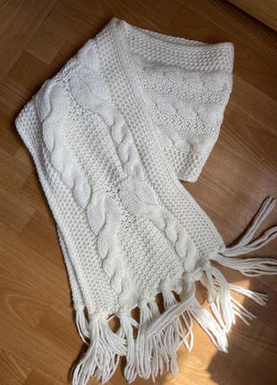 Тепленьки білий шарф1 фото