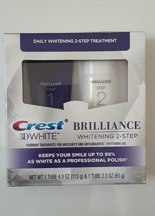 Crest 3d white brilliance daily 2-step - паста та гель 2кроки для чищення та відбілювання зубів1 фото