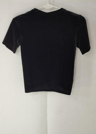 Трендовий велюровий кроп-табо футболка модний2 фото