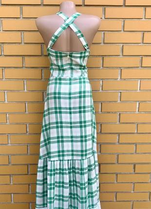 Стильный сарафан платье zara# в клетку # zara# натуральная ткань# лен9 фото