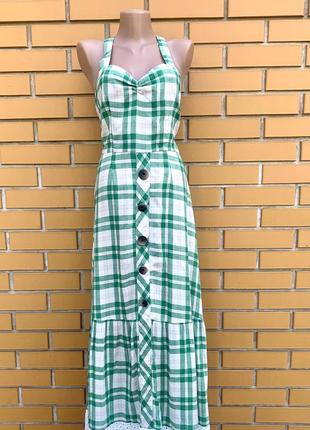 Стильный сарафан платье zara# в клетку # zara# натуральная ткань# лен8 фото