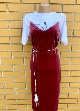 Стильное # мини платье# комбинация# mango#zara-#велюр5 фото