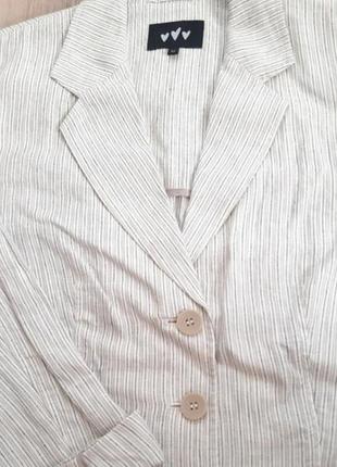 Льняной пиджак в полоску