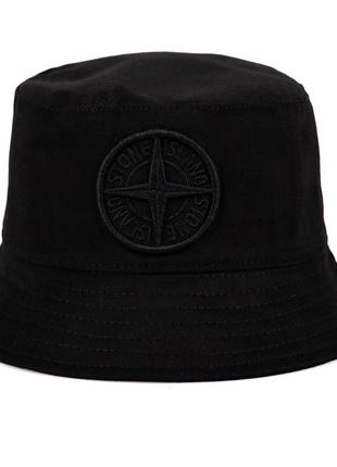 Панамка stone island черная / мужские брендовые панамы-тон айленд