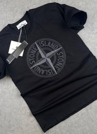 Футболка stone island черная / мужские брендовые футболки стон айленд