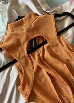 Соблазнительный комбинезон / костюм / набор оранжевый prettylittlething plt5 фото