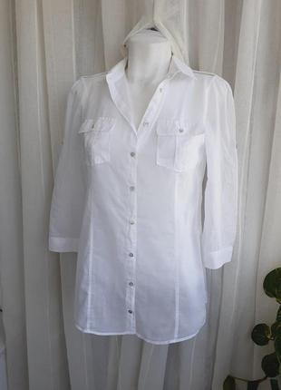 Белая рубашка от zara размер xs1 фото