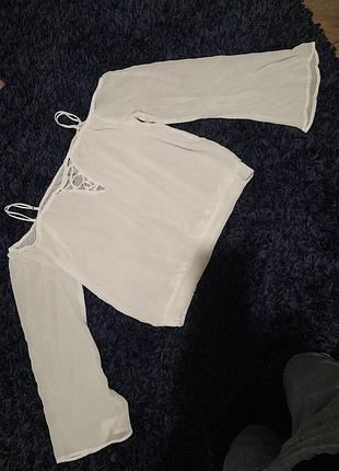 Актуальная блузка шифон прозрачная голые плечи