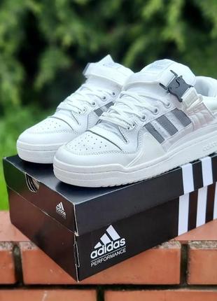 Женские кроссовки adidas forum low bad bunny white grey 37-38-39-40-417 фото