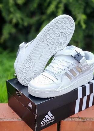 Женские кроссовки adidas forum low bad bunny white grey 37-38-39-40-415 фото