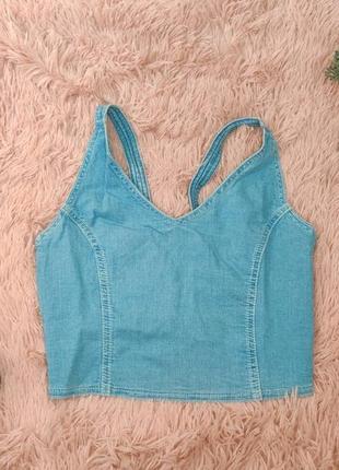 Літній топ з джинсового матеріалу