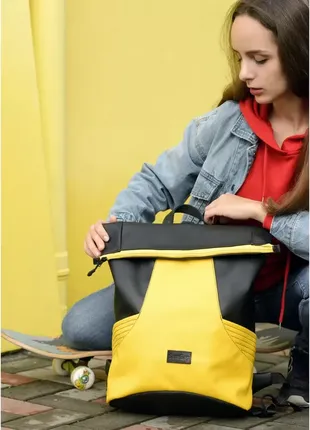 Рюкзак рол sambag rolltop x чорний з жовтим