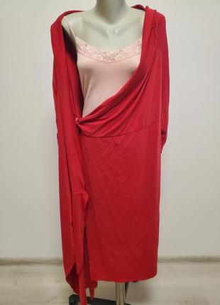 Красивое брендовое трикотажное вискозное платье "на запах"6 фото